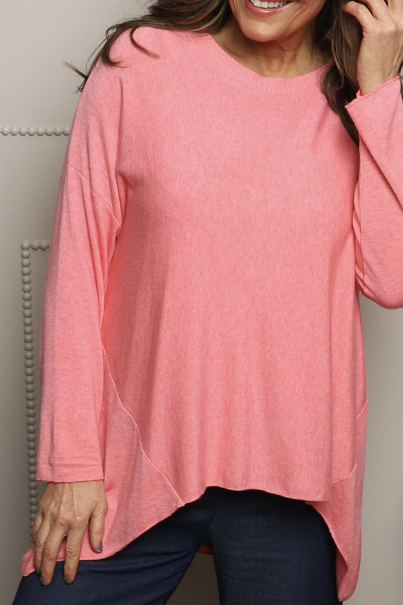 Tabitha Dipped Hem Jumper Coral