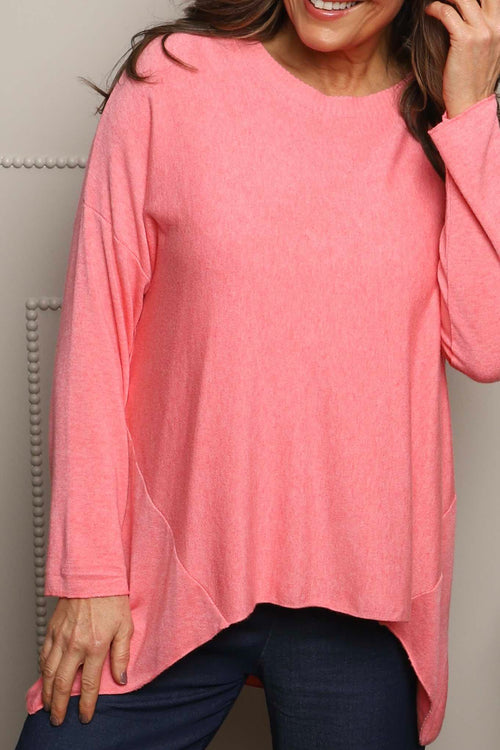 Tabitha Dipped Hem Jumper Coral - Image 3