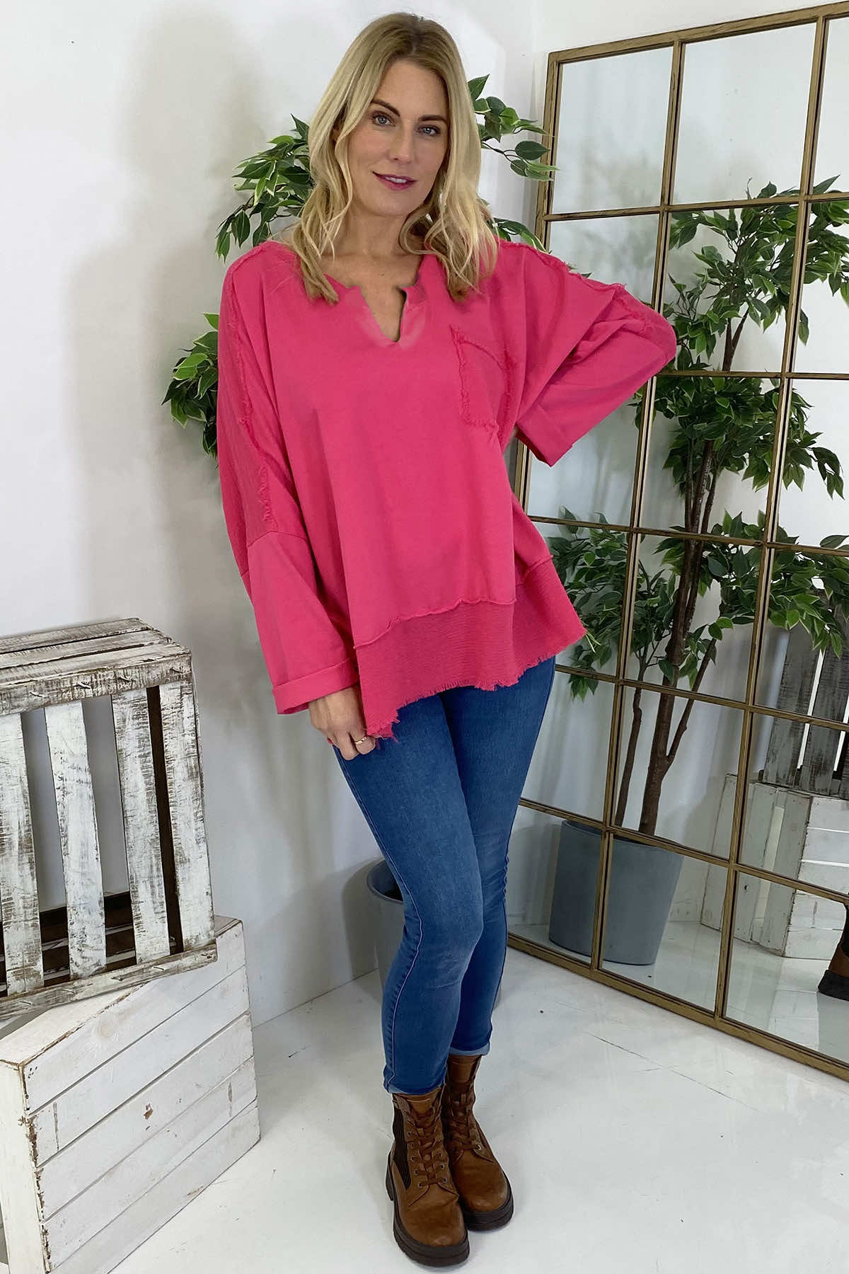 Athena Cotton Top Fuchsia