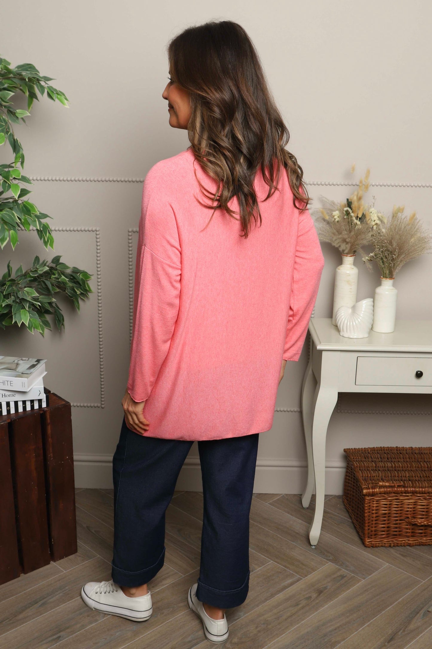 Tabitha Dipped Hem Jumper Coral