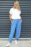 Jacinda Stripe Cotton Trousers Blue