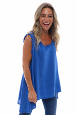 Harini Sleeveless Linen Top Cobalt Cobalt - Harini Sleeveless Linen Top Cobalt