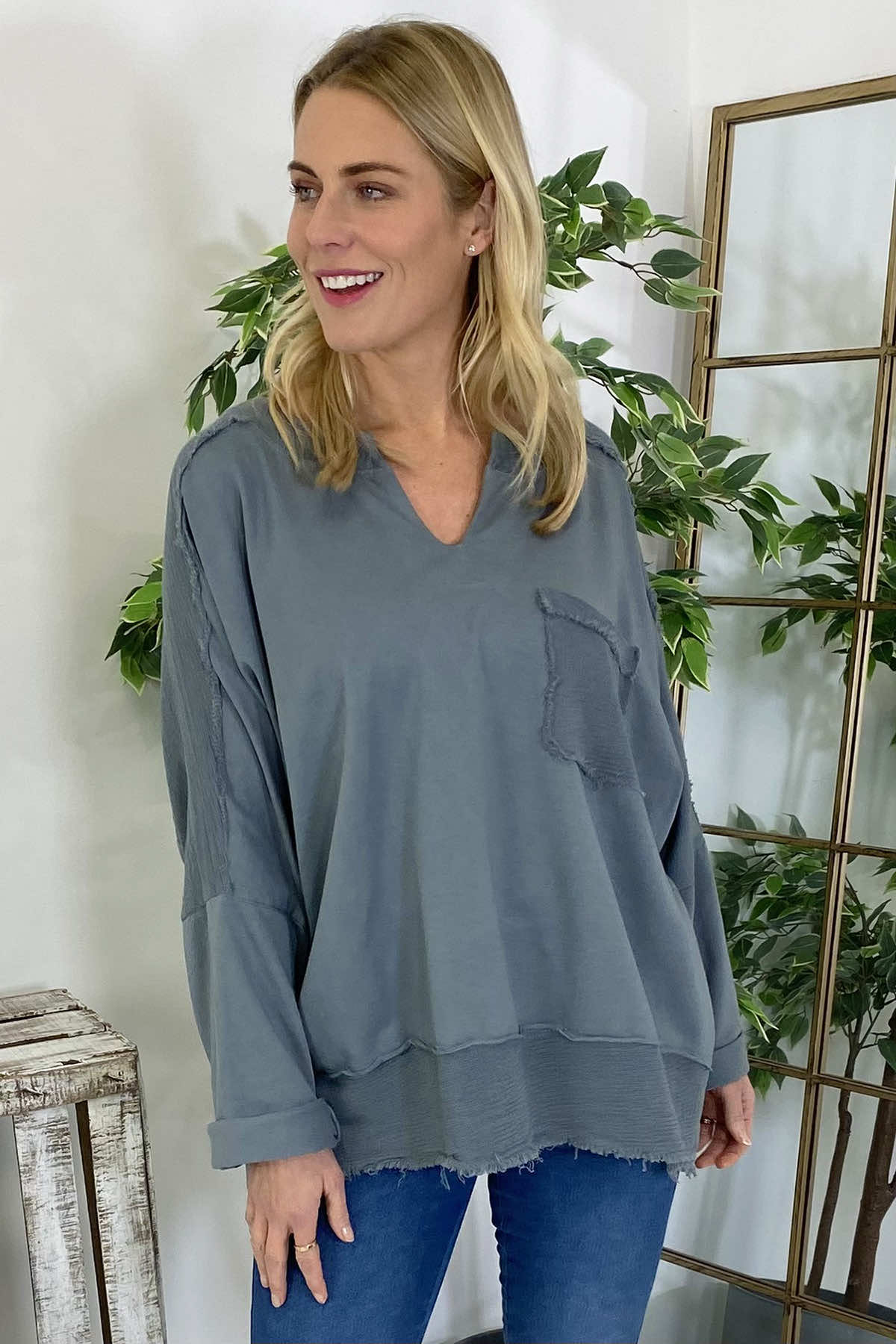 Athena Cotton Top Mid Grey