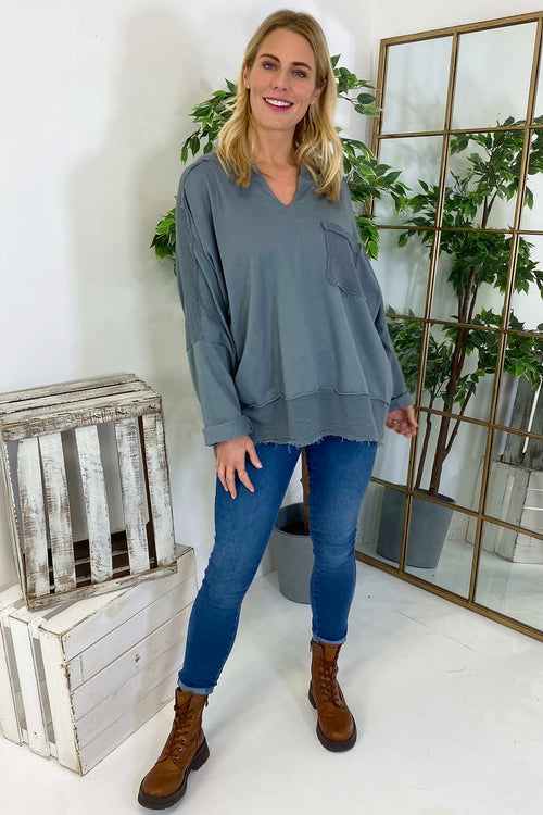 Athena Cotton Top Mid Grey - Image 3