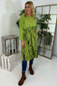 Sofia Patterned Cotton Dress Green