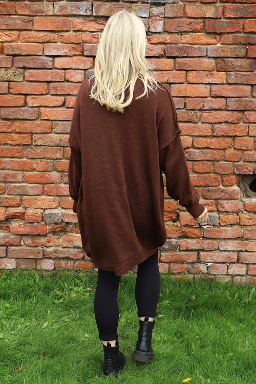 Bridie Polo Neck Knitted Tunic Cocoa - Image 4