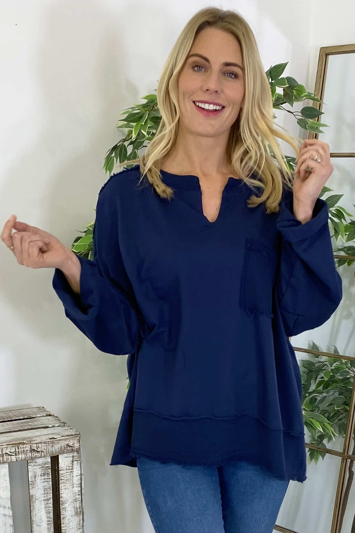 Athena Cotton Top Navy