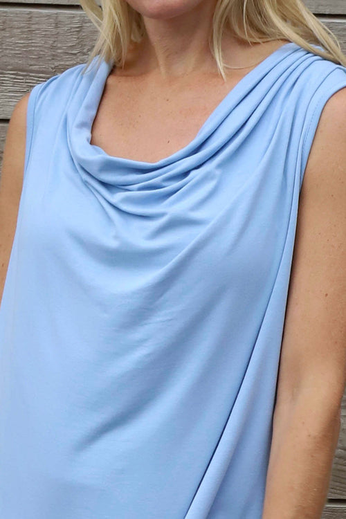 Antonina Cowl Neck Top Light Blue - Image 3