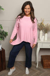 Tabitha Dipped Hem Jumper Pink