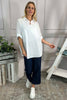 Makena Collared Cotton Top White