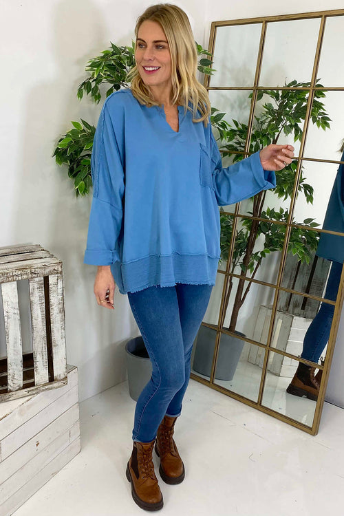 Athena Cotton Top Blue