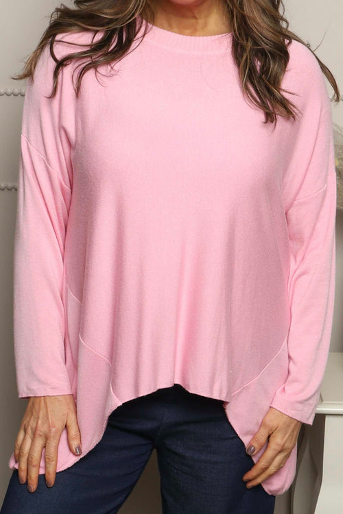 Tabitha Dipped Hem Jumper Pink - Image 3