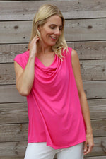Antonina Cowl Neck Top Fuchsia Fuchsia - Antonina Cowl Neck Top Fuchsia