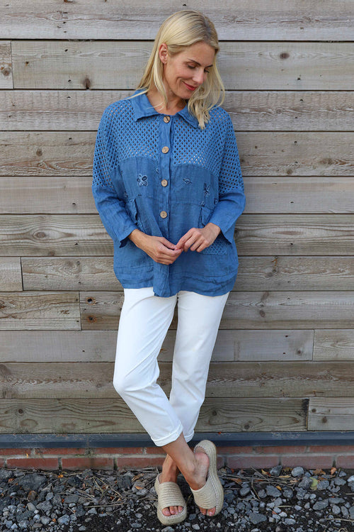 Orlanda Linen Jacket Blue - Image 1