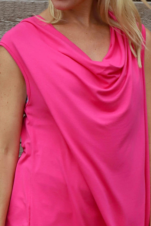 Antonina Cowl Neck Top Fuchsia - Image 3