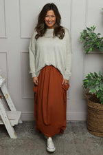 Lavone Cotton Skirt Burnt Orange Burnt Orange - Lavone Cotton Skirt Burnt Orange