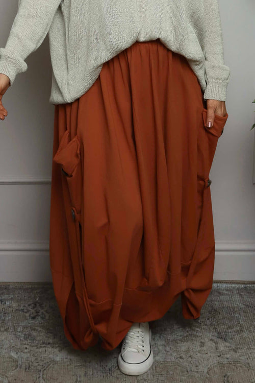 Lavone Cotton Skirt Burnt Orange - Image 2