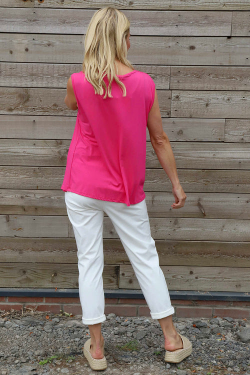 Antonina Cowl Neck Top Fuchsia - Image 4