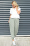 Jacinda Stripe Cotton Trousers Khaki