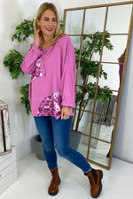 Elettra Print Button Top Pink Pink - Elettra Print Button Top Pink