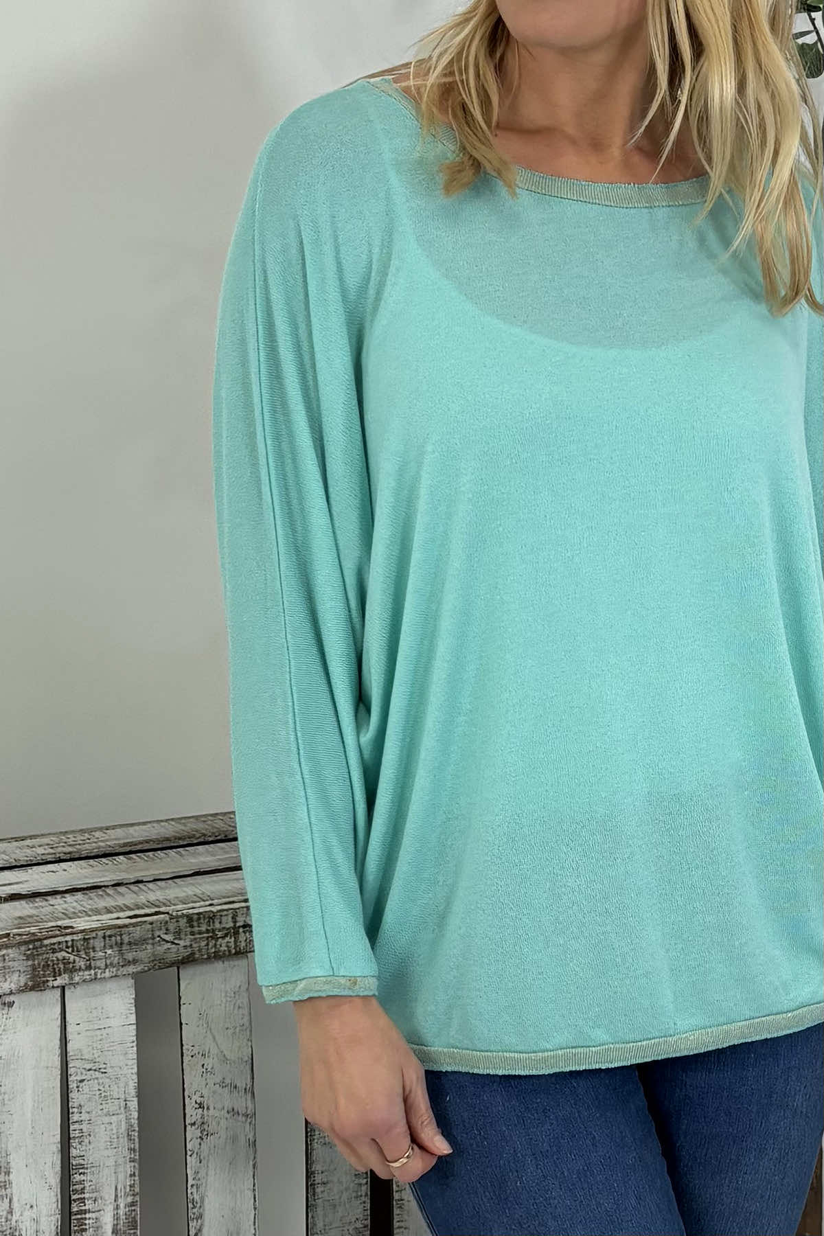 Raya Lurex Knitted Top Mint