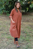 Penelope Pocket Needlecord Dress Burnt Orange