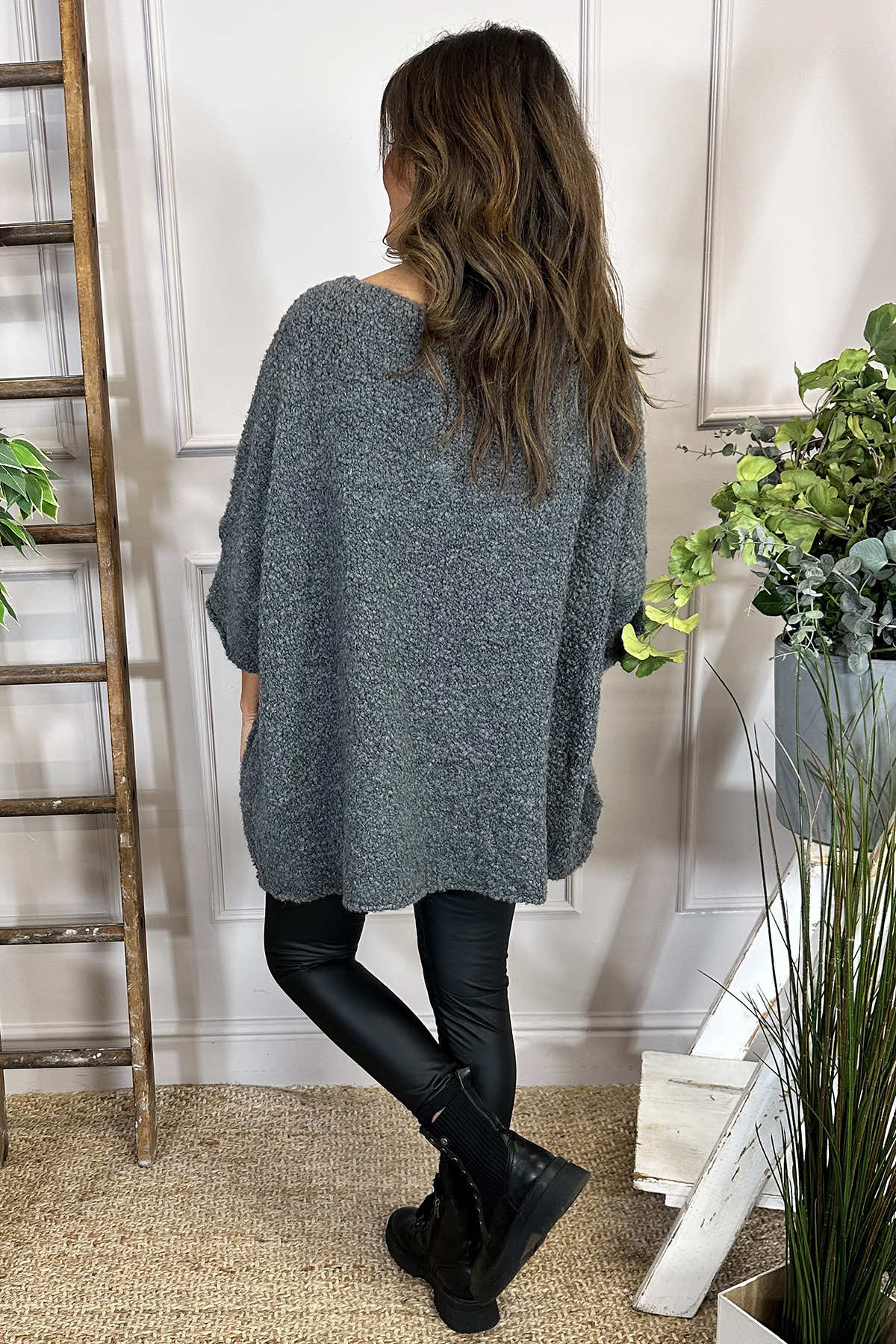 Grace Boucle Jumper Mid Grey