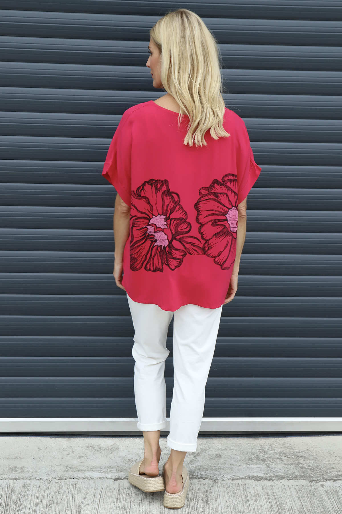 Agnetha Flower Top Hot Pink