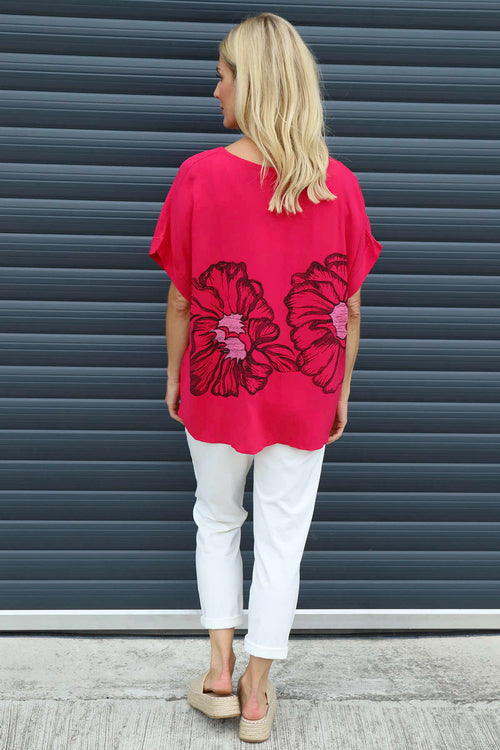 Agnetha Flower Top Hot Pink - Image 4