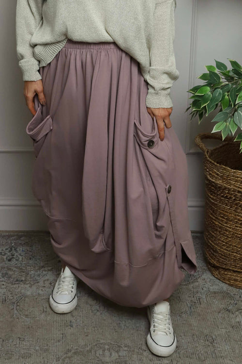 Lavone Cotton Skirt Mauve - Image 3