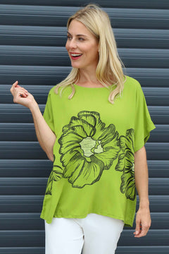 Agnetha Flower Top Olive