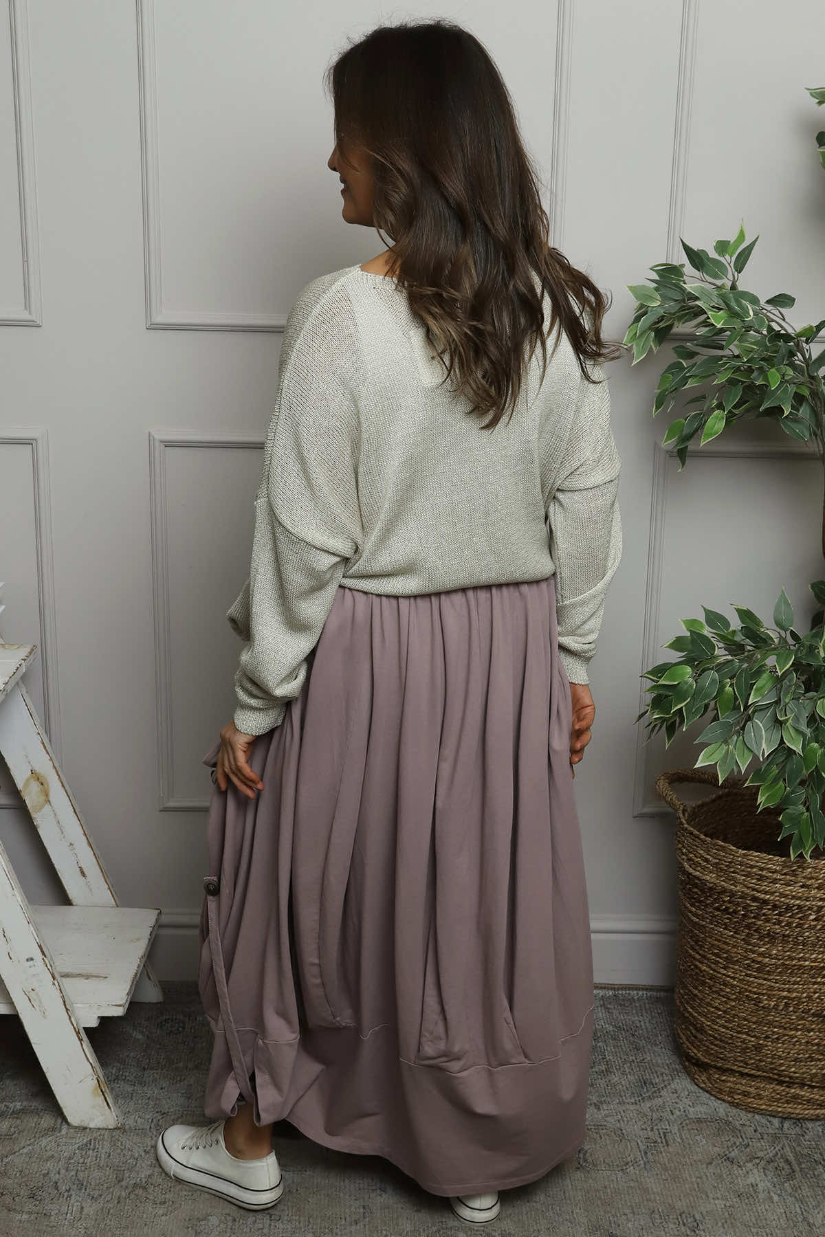 Lavone Cotton Skirt Mauve