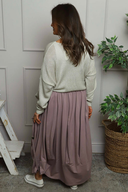 Lavone Cotton Skirt Mauve - Image 4