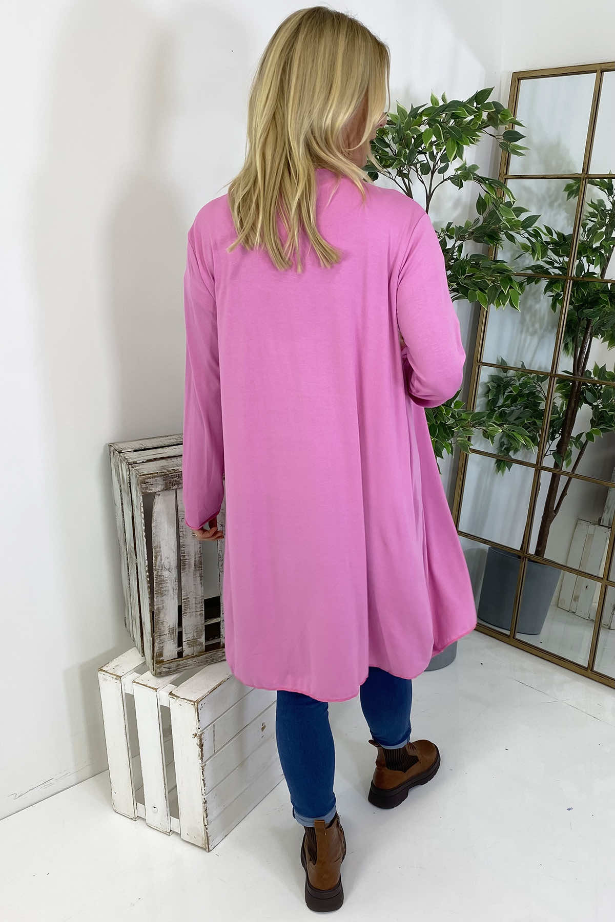 Gabi Waterfall Cardigan Fuchsia