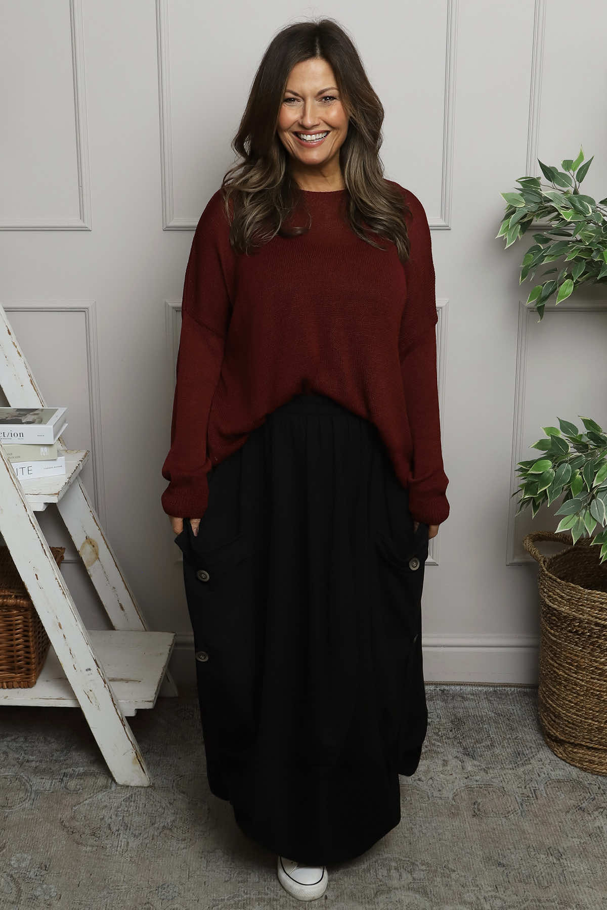 Lavone Cotton Skirt Black