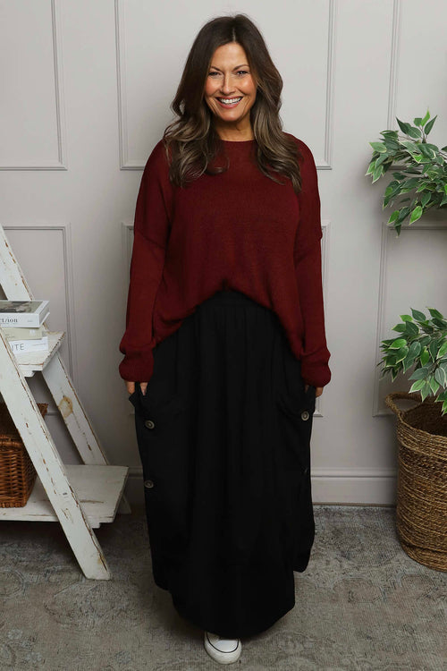 Lavone Cotton Skirt Black - Image 1