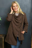 Damaris Asymmetric Button Cotton Top Cocoa