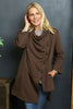 Damaris Asymmetric Button Cotton Top Cocoa