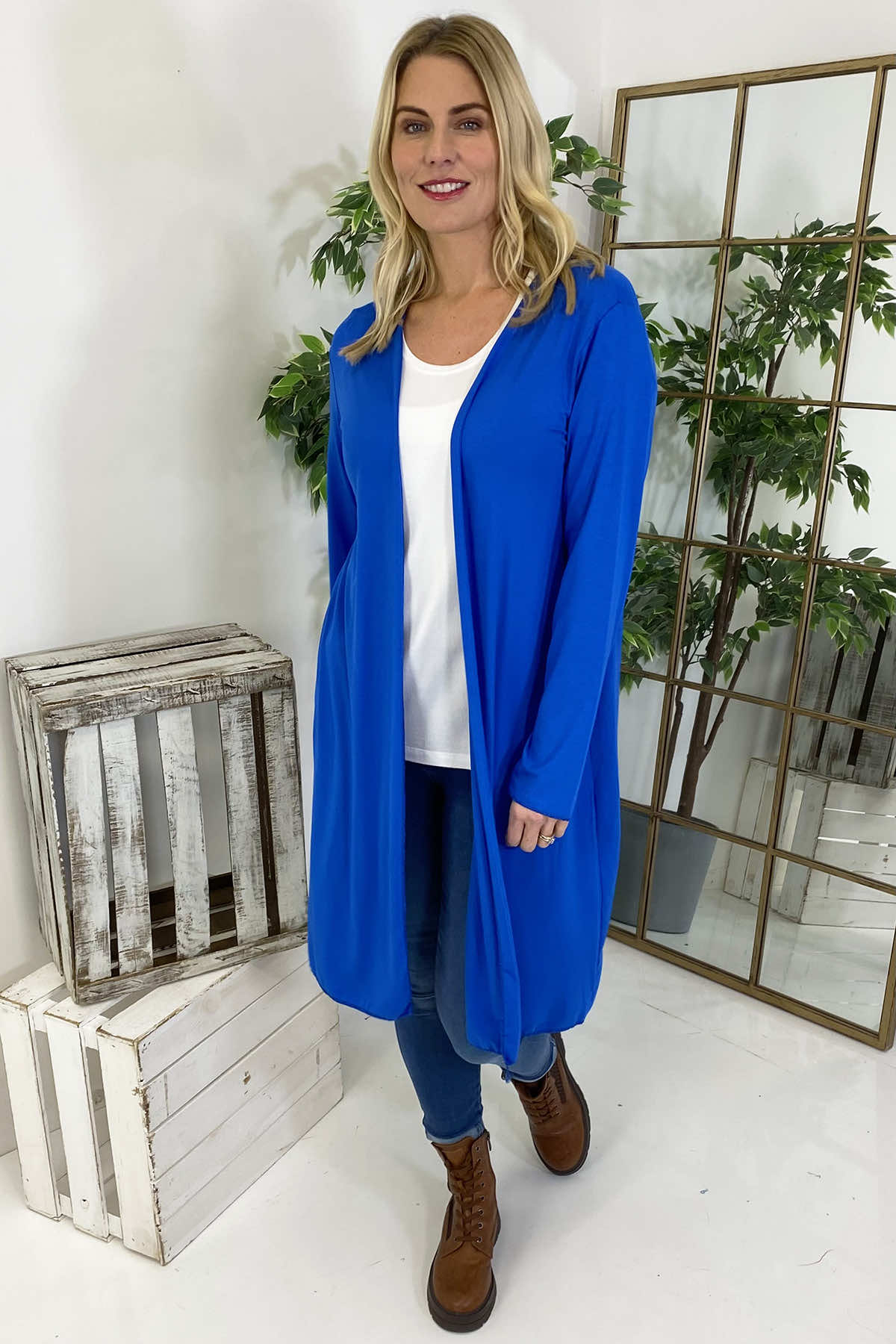 Gabi Waterfall Cardigan Cobalt