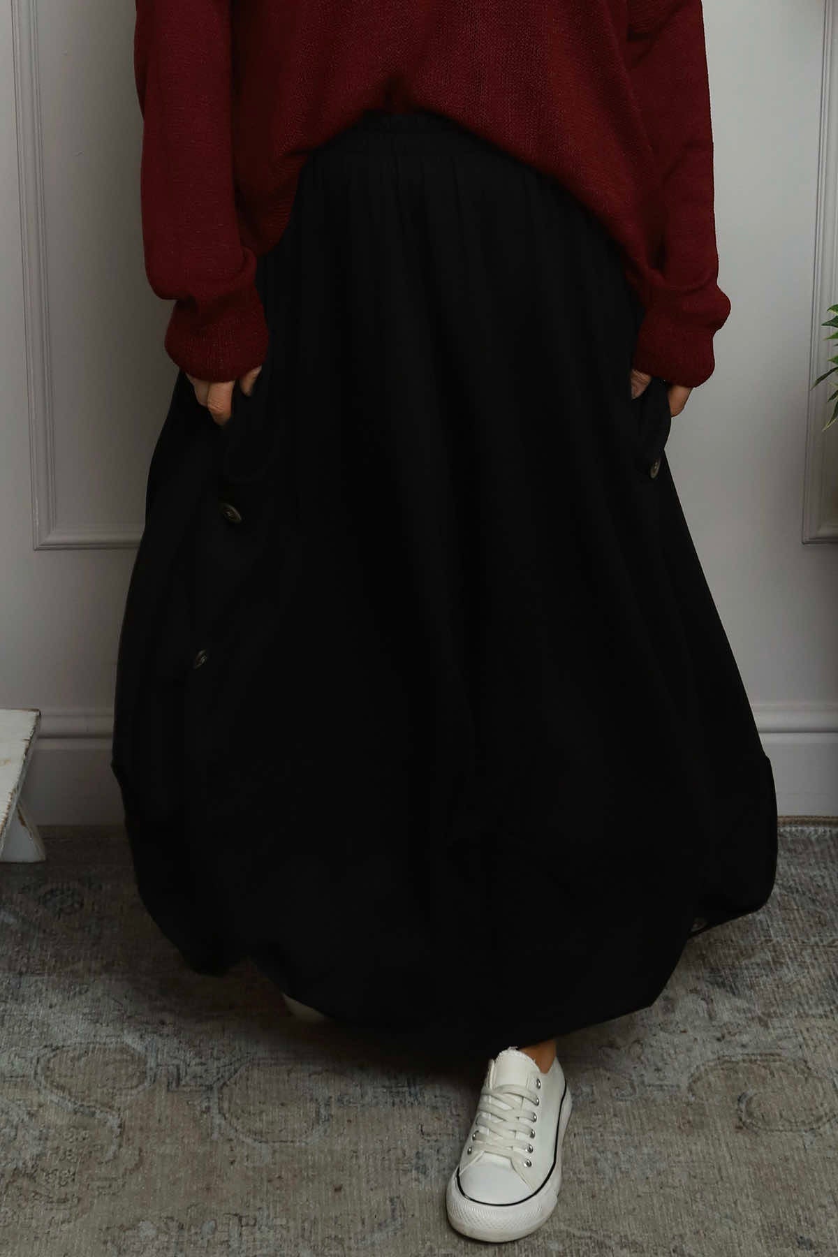 Lavone Cotton Skirt Black