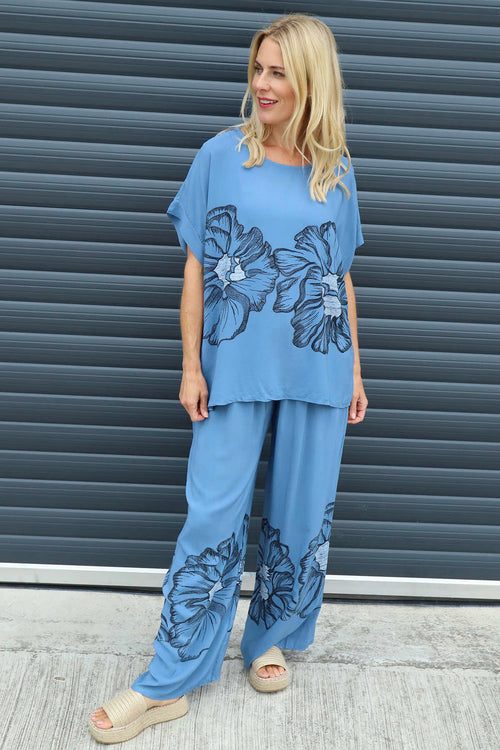 Agnetha Flower Top Blue - Image 3