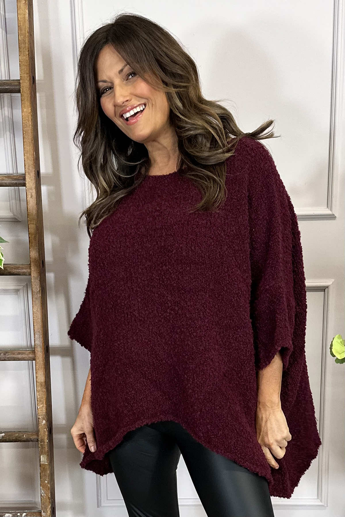 Grace Boucle Jumper Wine