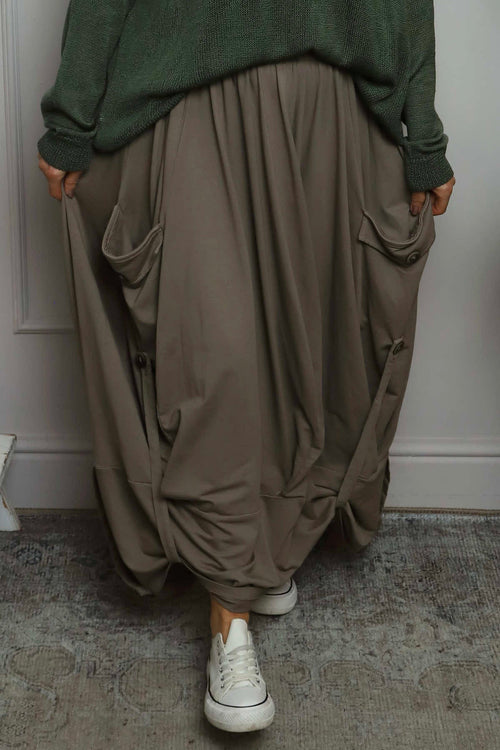 Lavone Cotton Skirt Mocha - Image 2