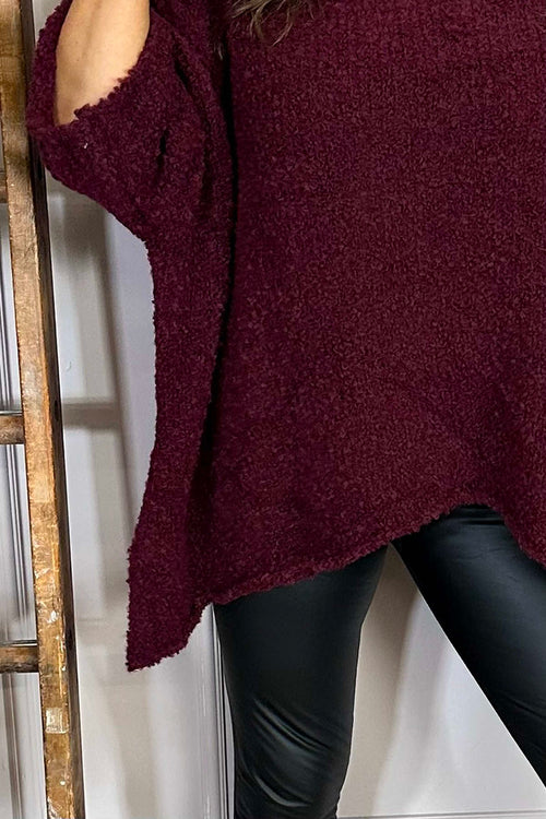 Grace Boucle Jumper Wine - Image 3