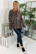 Ainsley Leopard Print Cotton Top Mocha Mocha - Ainsley Leopard Print Cotton Top Mocha