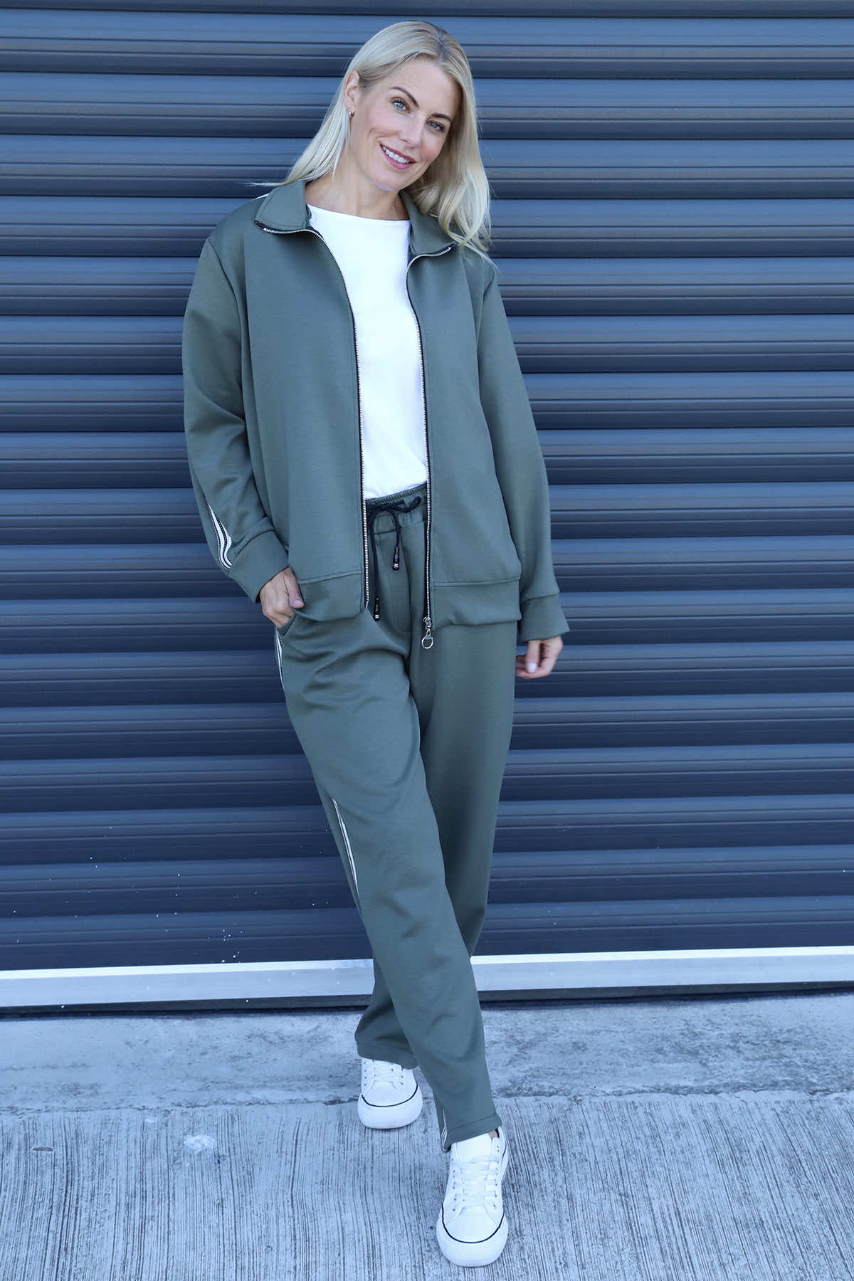 Safiya Zip Jacket Khaki