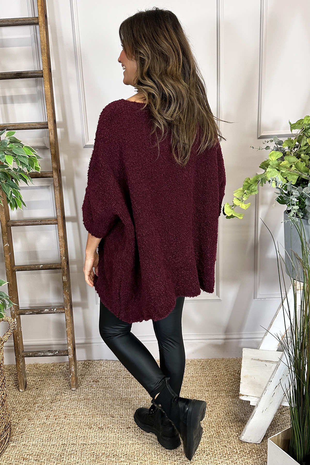 Grace Boucle Jumper Wine