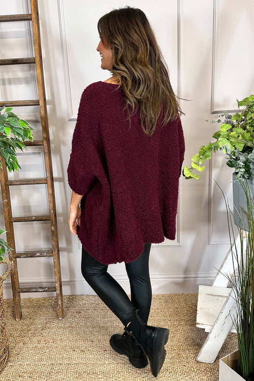 Grace Boucle Jumper Wine - Image 4