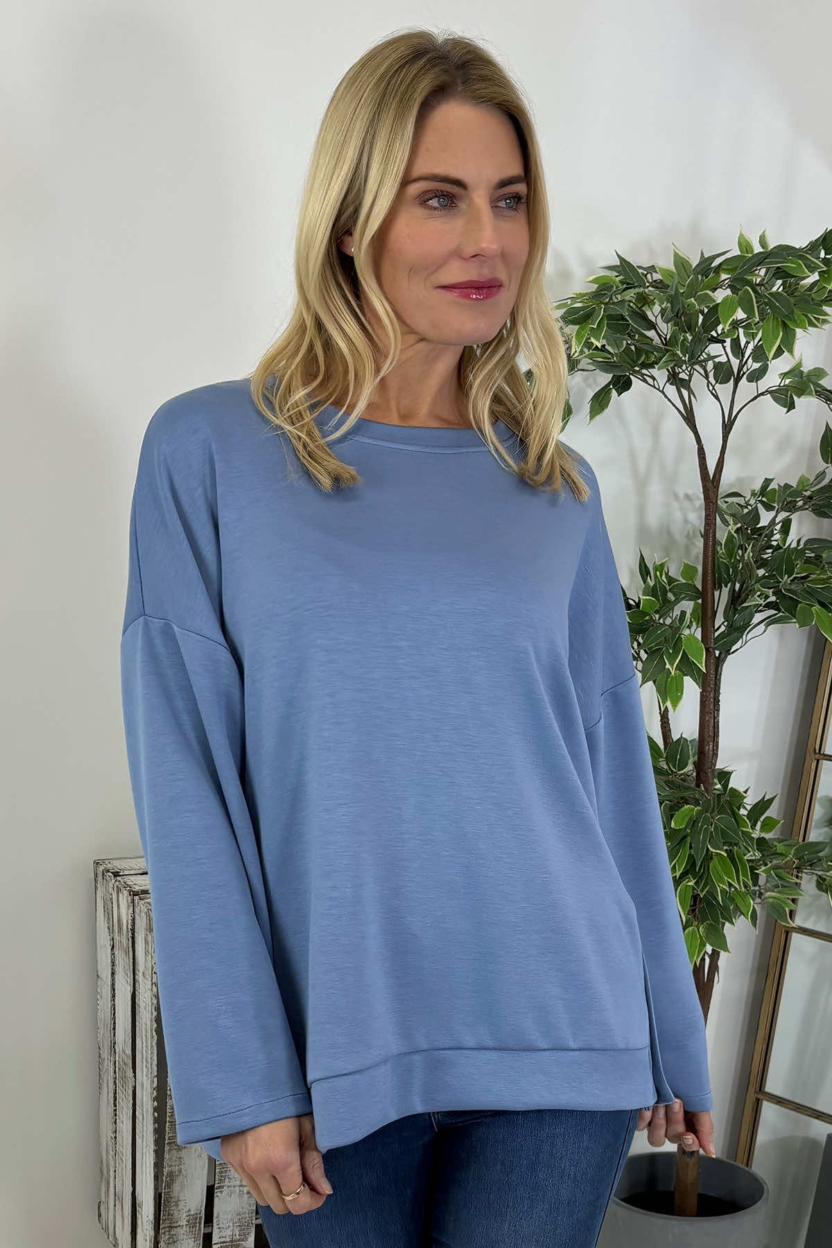 Galina Button Top Blue