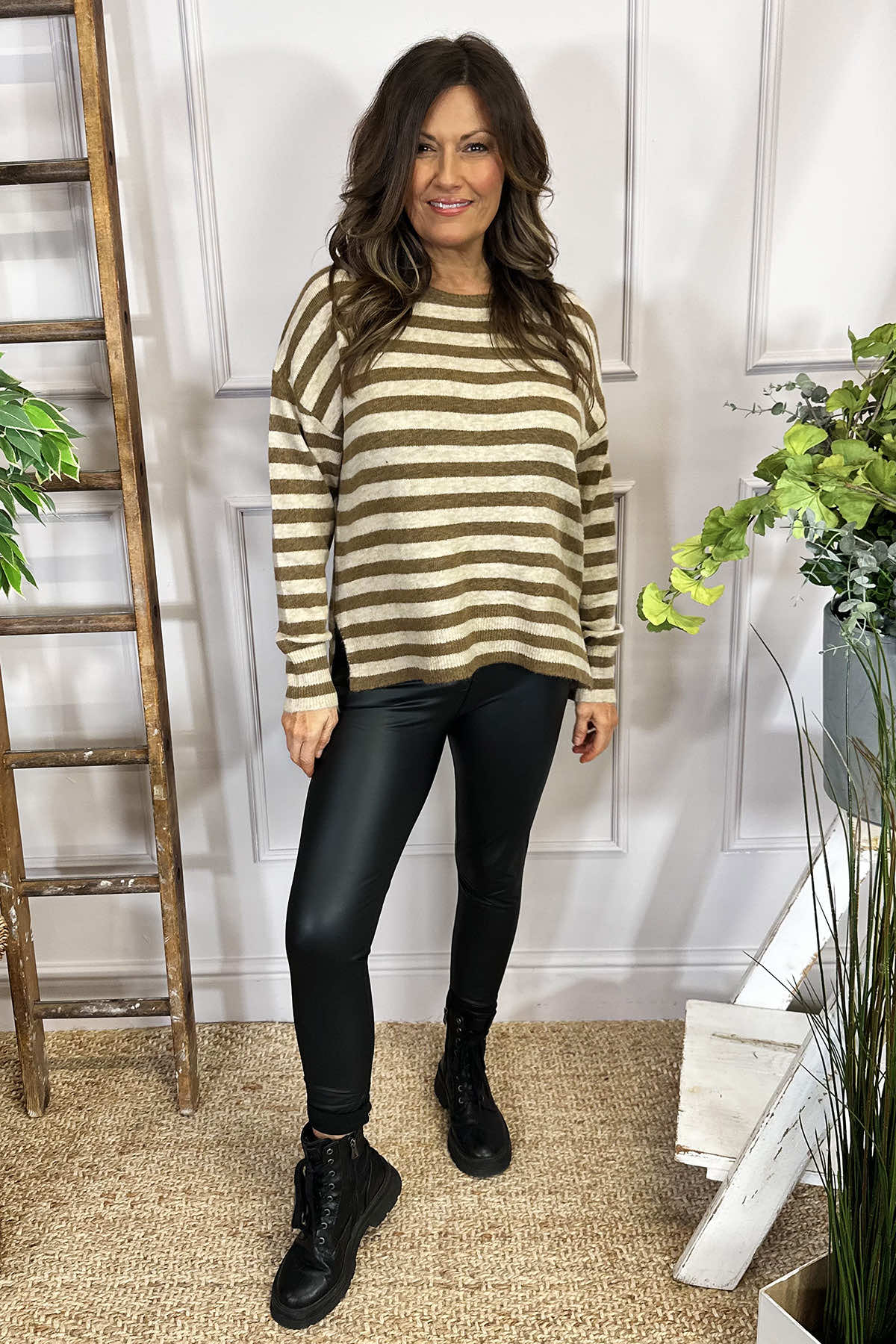 Hilda Stripe Jumper Camel